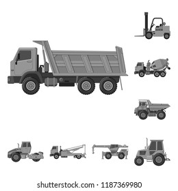 Isolated object of build and construction sign. Collection of build and machinery vector icon for stock.
