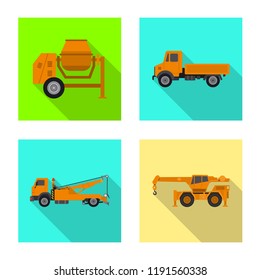 Isolated object of build and construction sign. Collection of build and machinery stock symbol for web.