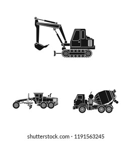 Isolated object of build and construction sign. Collection of build and machinery stock vector illustration.