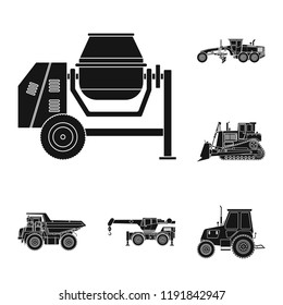 Isolated object of build and construction sign. Set of build and machinery vector icon for stock.
