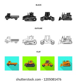 Isolated object of build and construction sign. Collection of build and machinery vector icon for stock.
