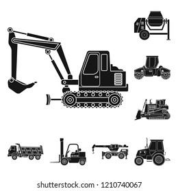 Isolated object of build and construction sign. Collection of build and machinery vector icon for stock.