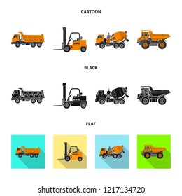Isolated object of build and construction sign. Set of build and machinery vector icon for stock.