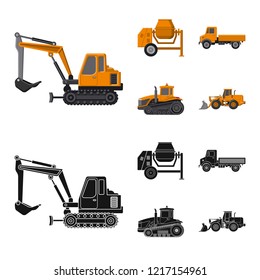 Isolated object of build and construction sign. Collection of build and machinery stock symbol for web.