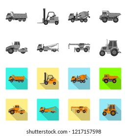 Isolated object of build and construction sign. Collection of build and machinery vector icon for stock.