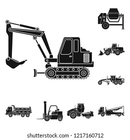 Isolated object of build and construction sign. Set of build and machinery stock vector illustration.