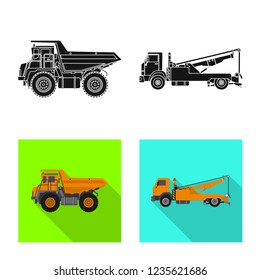 Isolated object of build and construction sign. Set of build and machinery vector icon for stock.