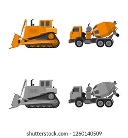 Isolated object of build and construction sign. Collection of build and machinery stock symbol for web.