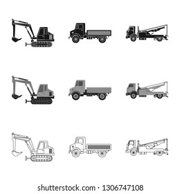 Isolated object of build and construction sign. Collection of build and machinery stock symbol for web.