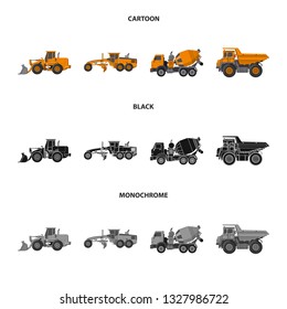 Isolated object of build and construction sign. Set of build and machinery stock vector illustration.