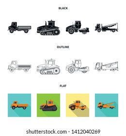 Isolated object of build and construction sign. Set of build and machinery stock vector illustration.