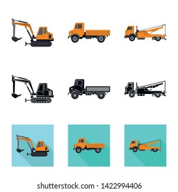 Isolated object of build and construction sign. Set of build and machinery stock symbol for web.