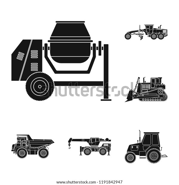 Isolated object of build and
construction sign. Set of build and machinery vector icon for
stock.