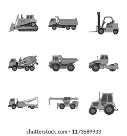 Isolated object of build and construction symbol. Collection of build and machinery stock vector illustration.