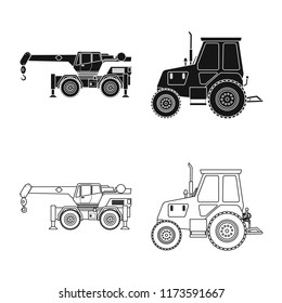 Isolated object of build and construction symbol. Collection of build and machinery stock vector illustration.