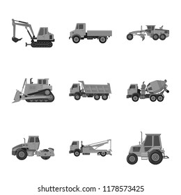 Isolated object of build and construction symbol. Set of build and machinery stock symbol for web.