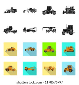 Isolated object of build and construction symbol. Set of build and machinery vector icon for stock.