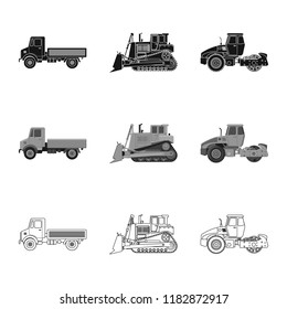 Isolated object of build and construction symbol. Set of build and machinery vector icon for stock.