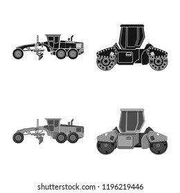 Isolated object of build and construction symbol. Set of build and machinery vector icon for stock.
