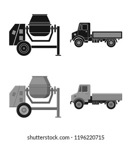 Isolated object of build and construction symbol. Set of build and machinery stock vector illustration.