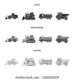 Isolated object of build and construction symbol. Set of build and machinery stock vector illustration.