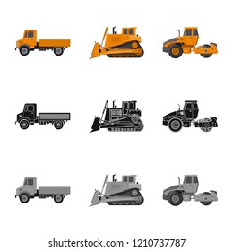 Isolated object of build and construction symbol. Set of build and machinery stock symbol for web.