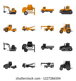 Isolated object of build and construction symbol. Set of build and machinery vector icon for stock.