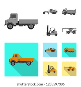 Isolated object of build and construction symbol. Set of build and machinery vector icon for stock.