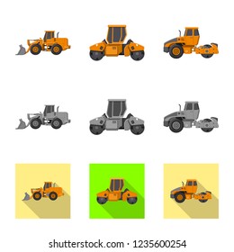 Isolated object of build and construction symbol. Set of build and machinery stock symbol for web.