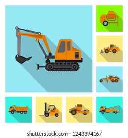 Isolated object of build and construction symbol. Set of build and machinery vector icon for stock.
