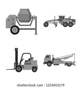 Isolated object of build and construction symbol. Set of build and machinery vector icon for stock.