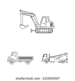 Isolated object of build and construction symbol. Collection of build and machinery vector icon for stock.