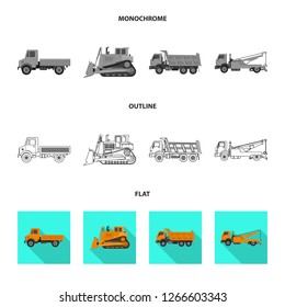 Isolated object of build and construction symbol. Set of build and machinery stock vector illustration.