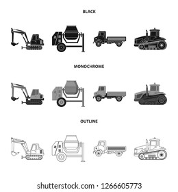 Isolated object of build and construction symbol. Collection of build and machinery vector icon for stock.