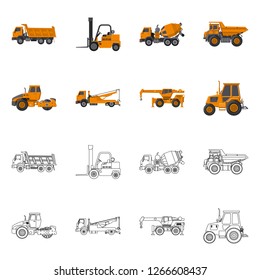 Isolated object of build and construction symbol. Set of build and machinery stock vector illustration.