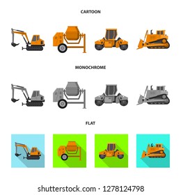 Isolated object of build and construction symbol. Set of build and machinery stock vector illustration.