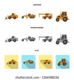 Isolated object of build and construction symbol. Set of build and machinery stock symbol for web.