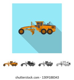 Isolated object of build and construction symbol. Set of build and machinery vector icon for stock.