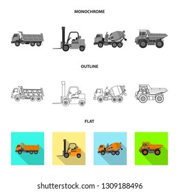 Isolated object of build and construction symbol. Collection of build and machinery stock symbol for web.