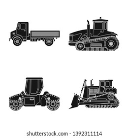 Isolated object of build and construction symbol. Set of build and machinery stock symbol for web.