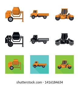 Isolated object of build and construction symbol. Set of build and machinery vector icon for stock.