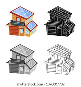 Isolated object of building and battery symbol. Collection of building and house vector icon for stock.