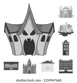 Isolated object of building and city icon. Set of building and business stock vector illustration.