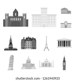Isolated object of building and city icon. Set of building and business vector icon for stock.