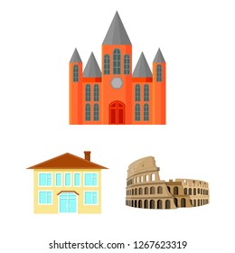 Isolated object of building and city logo. Set of building and business vector icon for stock.