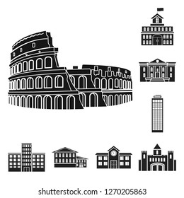 Isolated object of building and city logo. Set of building and business stock symbol for web.