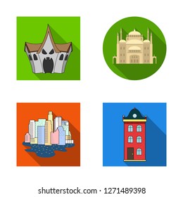 Isolated object of building and city logo. Set of building and business vector icon for stock.