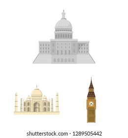 Isolated object of building and city logo. Set of building and business vector icon for stock.