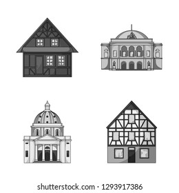 Isolated object of building and city logo. Set of building and business vector icon for stock.