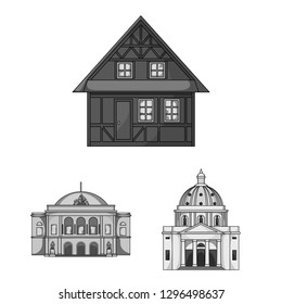 Isolated object of building and city logo. Collection of building and business stock symbol for web.